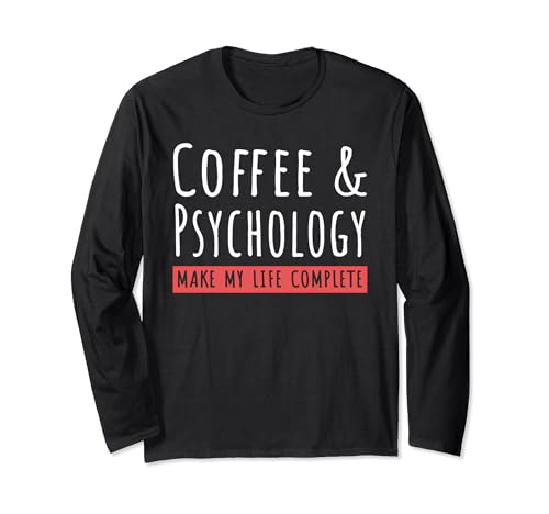 Camiseta de café y psicología amantes del café ciencia cognitiva Manga Larga